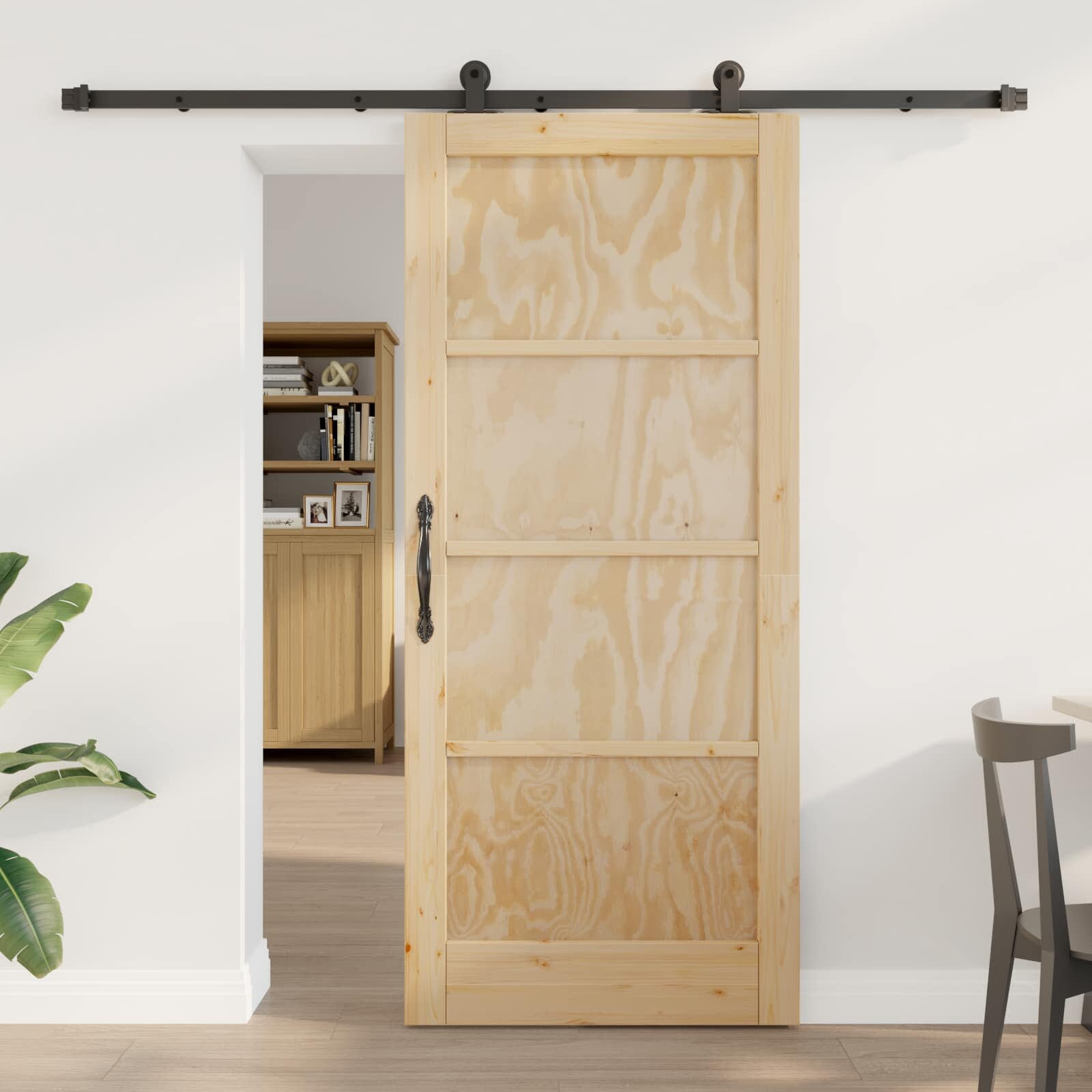 vidaXL Преплъзваща се врата ORKDAL 86 x 1985 см Натурално
