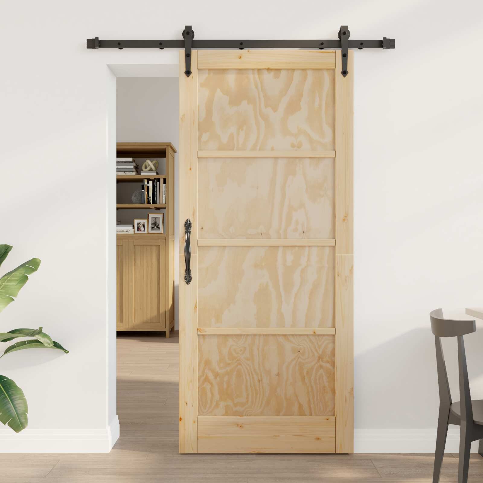 vidaXL Преплъзваща се врата ORKDAL 86 x 1985 см Натурално