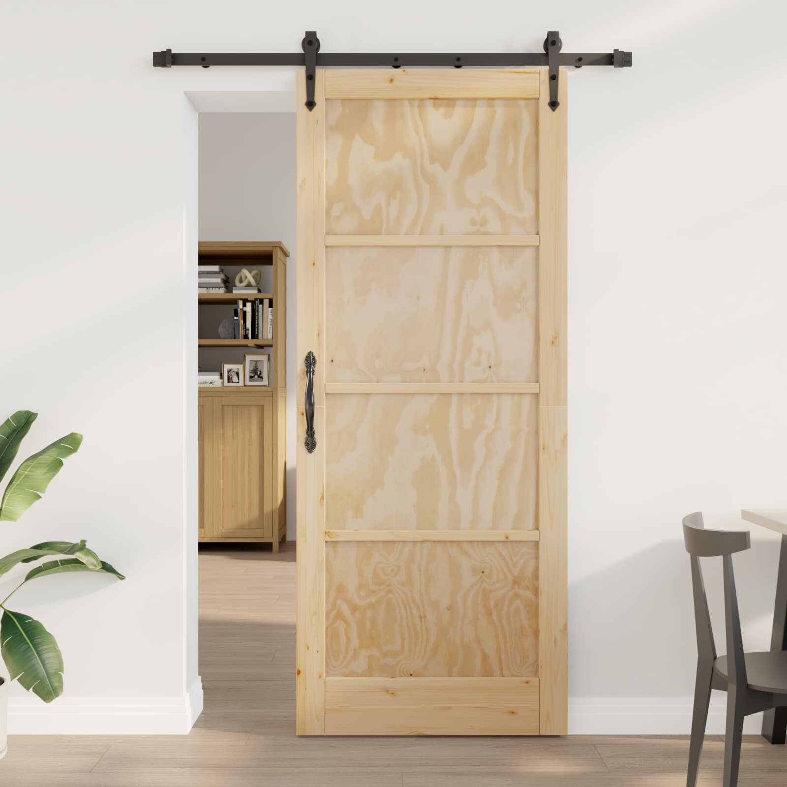 vidaXL Преплъзваща се врата ORKDAL 86 x 211 см Натурално