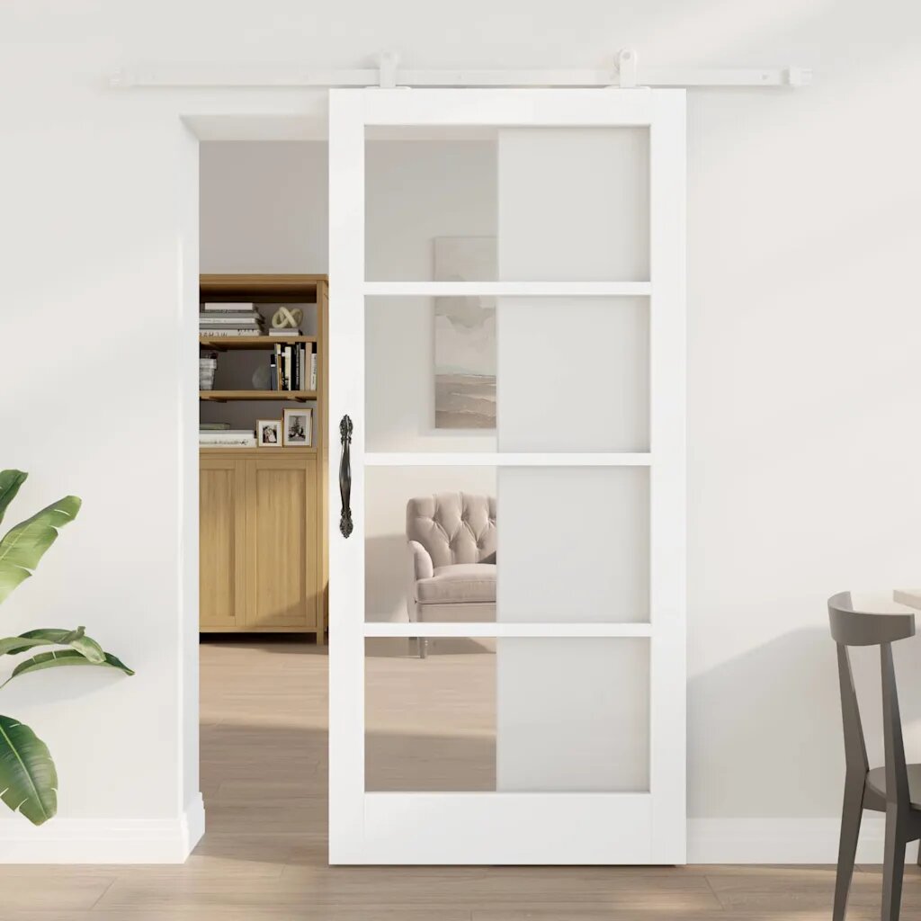 vidaXL Преплъзваща се врата ORKDAL 93 x 202 см Бяло