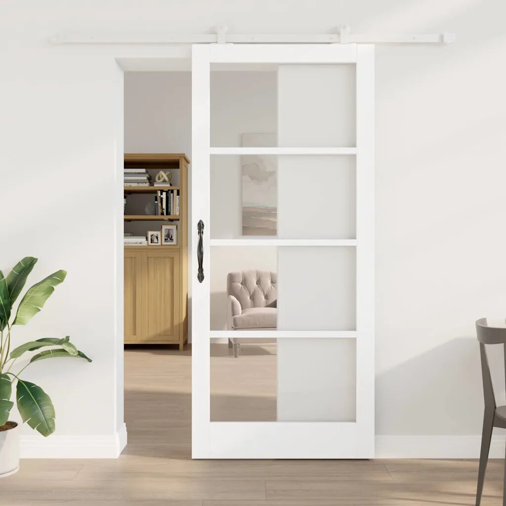 vidaXL Преплъзваща се врата ORKDAL 93 x 211 см Бяло