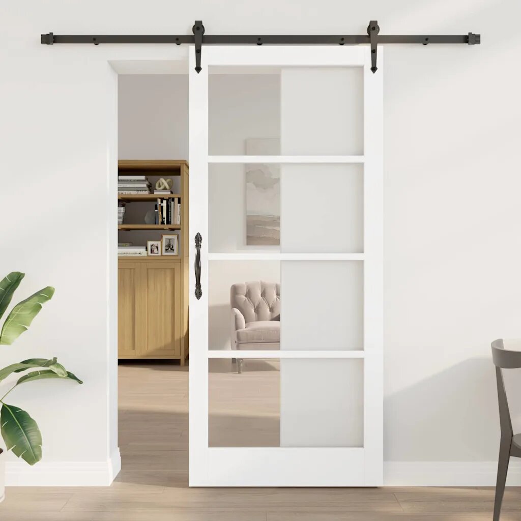 vidaXL Преплъзваща се врата ORKDAL 93 x 211 см Бяло