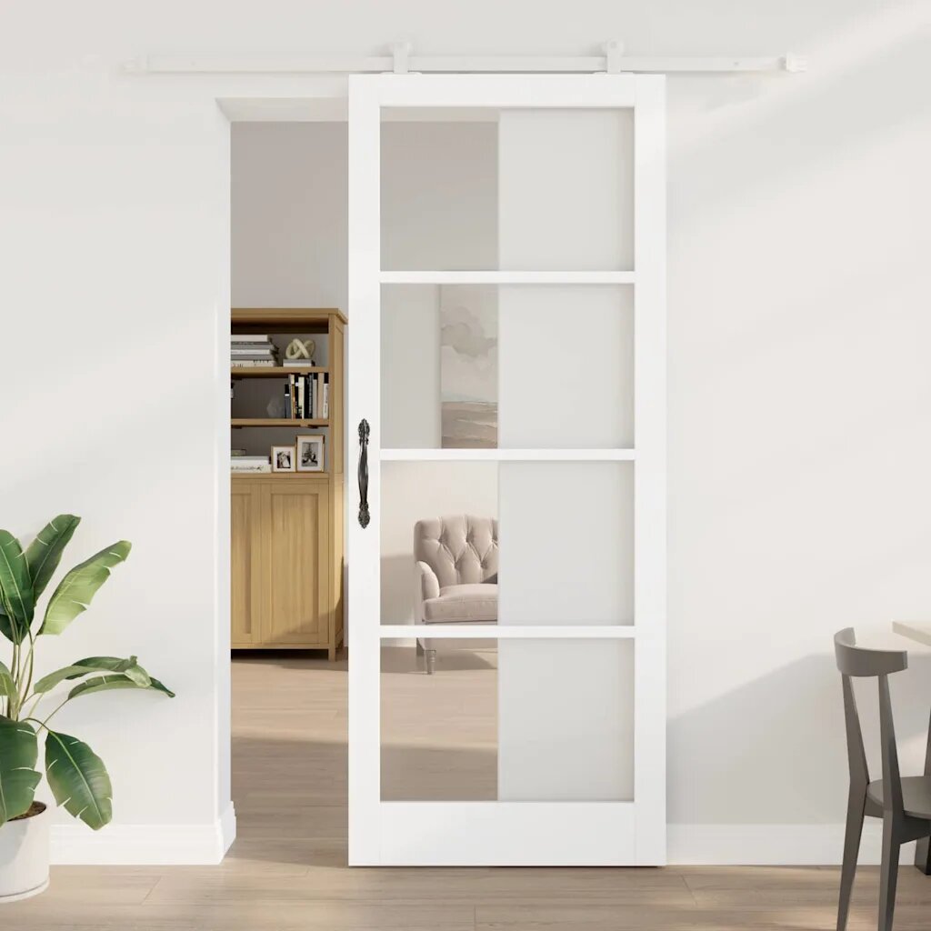 vidaXL Преплъзваща се врата ORKDAL 93 x 232 см Бяло