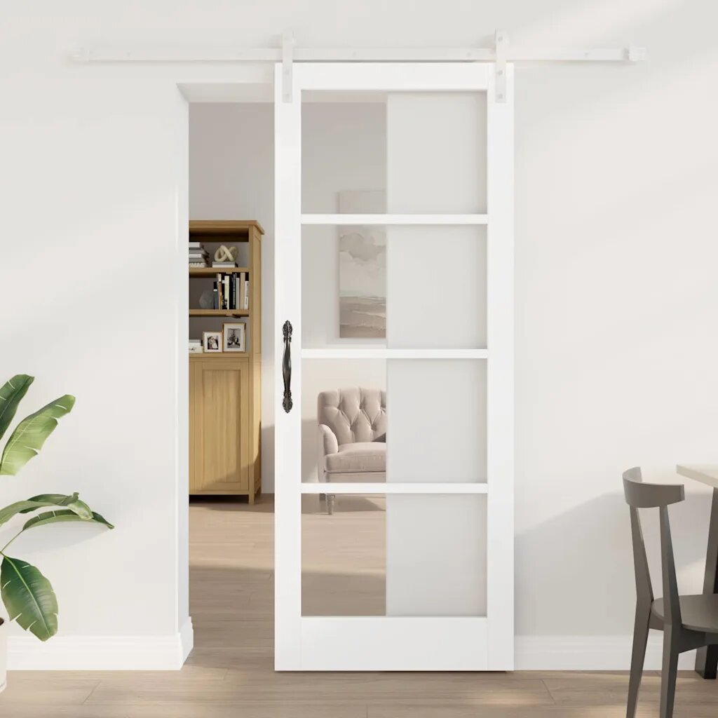 vidaXL Преплъзваща се врата ORKDAL Бяло 83 х 211 см