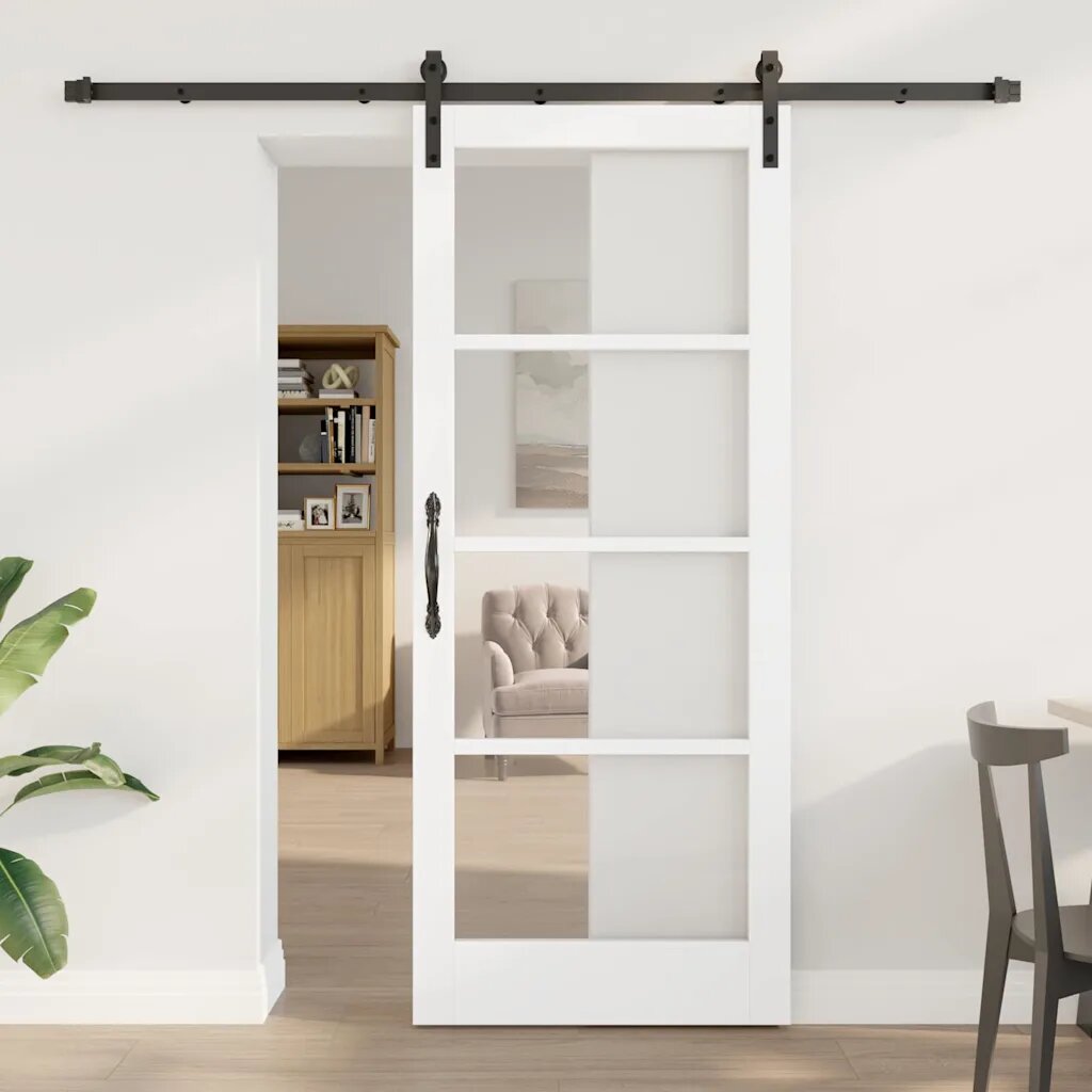 vidaXL Преплъзваща се врата ORKDAL Бяло 83 x 202 см