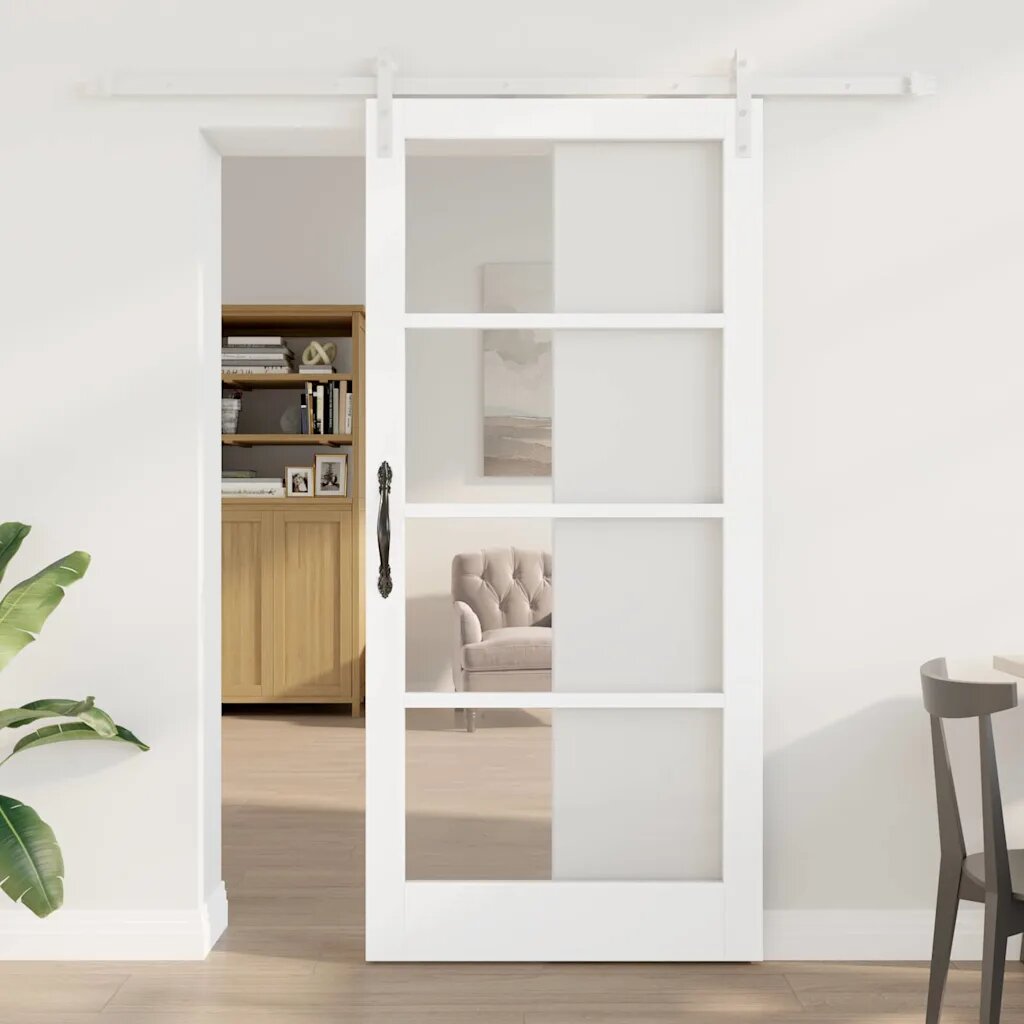 vidaXL Преплъзваща се врата ORKDAL Бяло 93 x 202 см