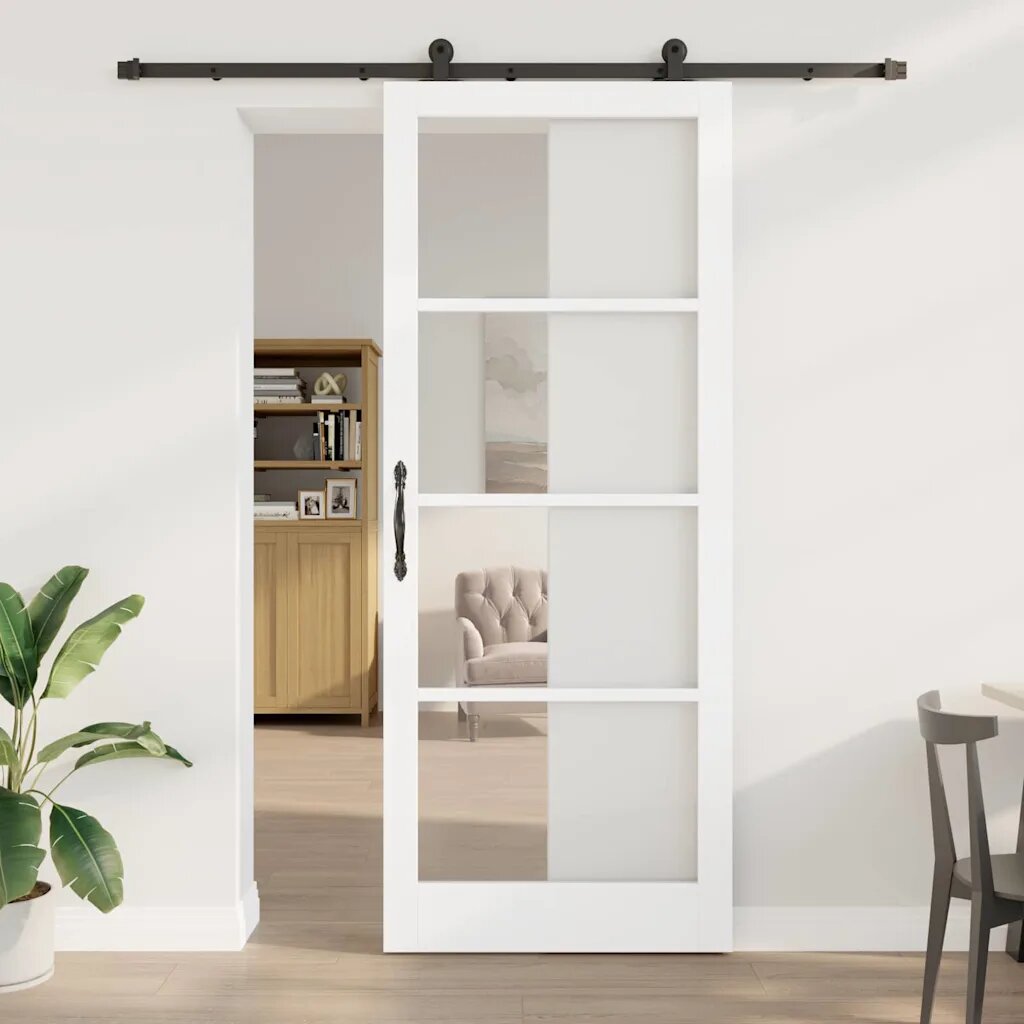 vidaXL Преплъзваща се врата ORKDAL Бяло 93 x 232 см