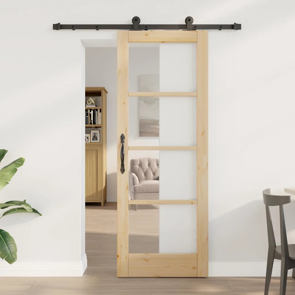 vidaXL Преплъзваща се врата ORKDAL Естествен 735 x 1985 см