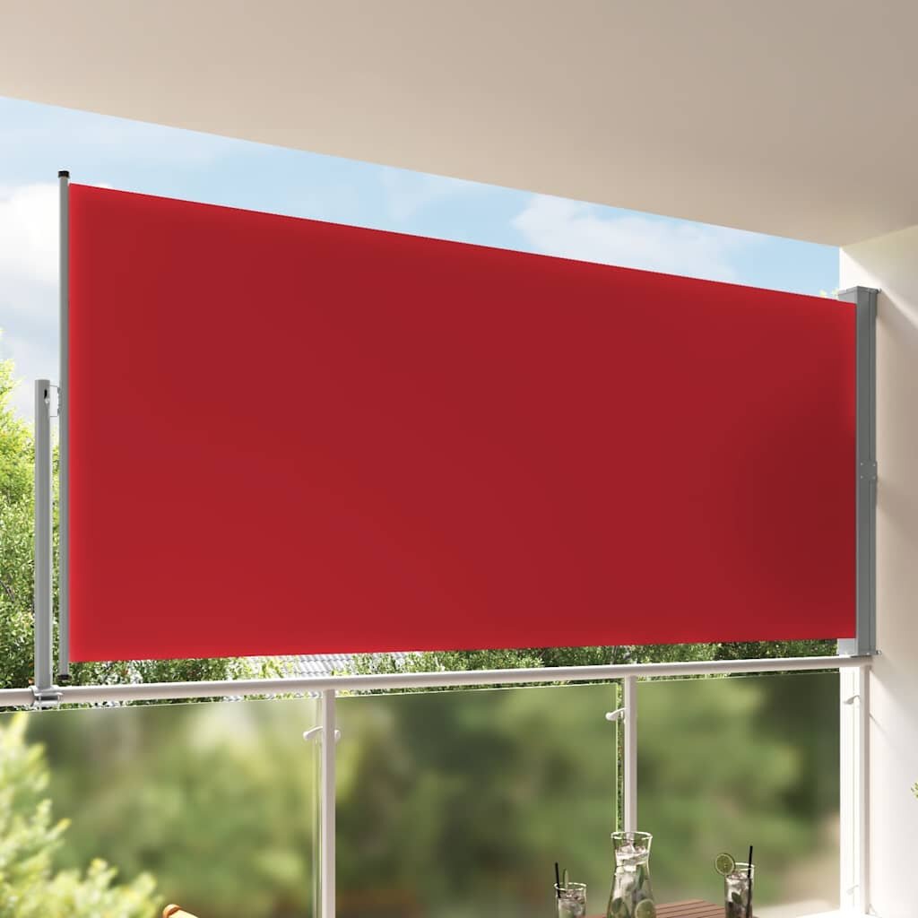 vidaXL Прибираща се дворна странична тента 160x300 см червена
