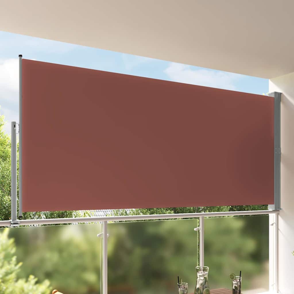 vidaXL Прибираща се дворна странична тента 160x300 см кафява