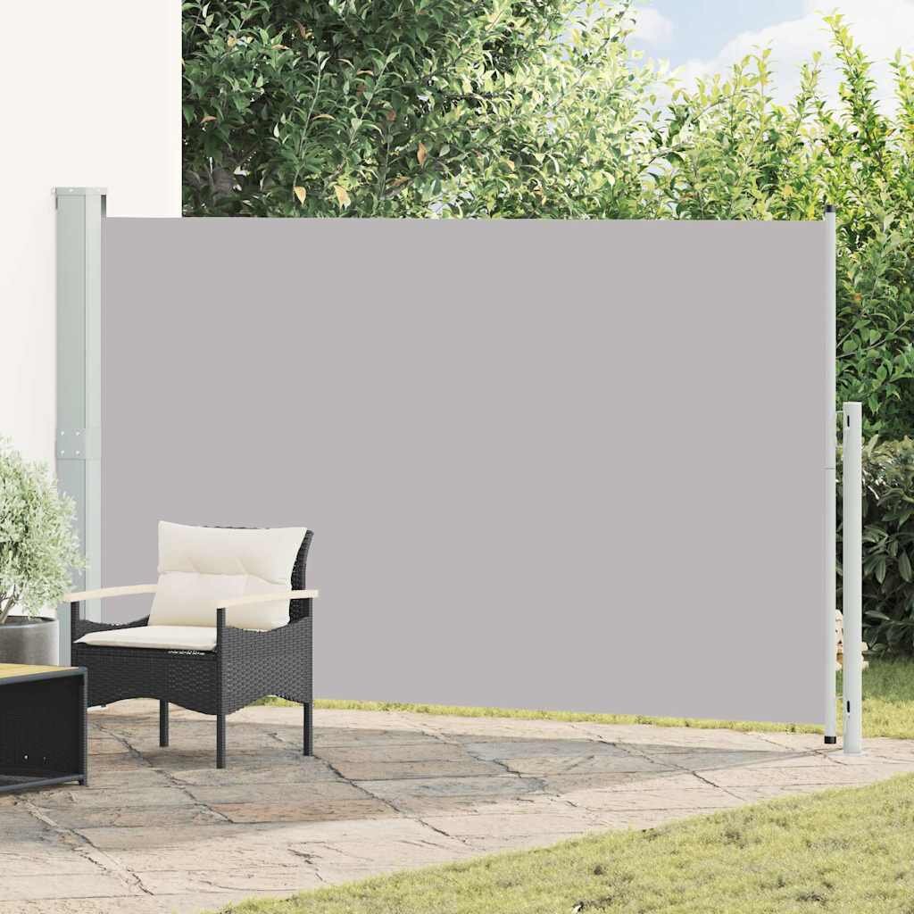 vidaXL Прибираща се дворна странична тента 180x314 см сива