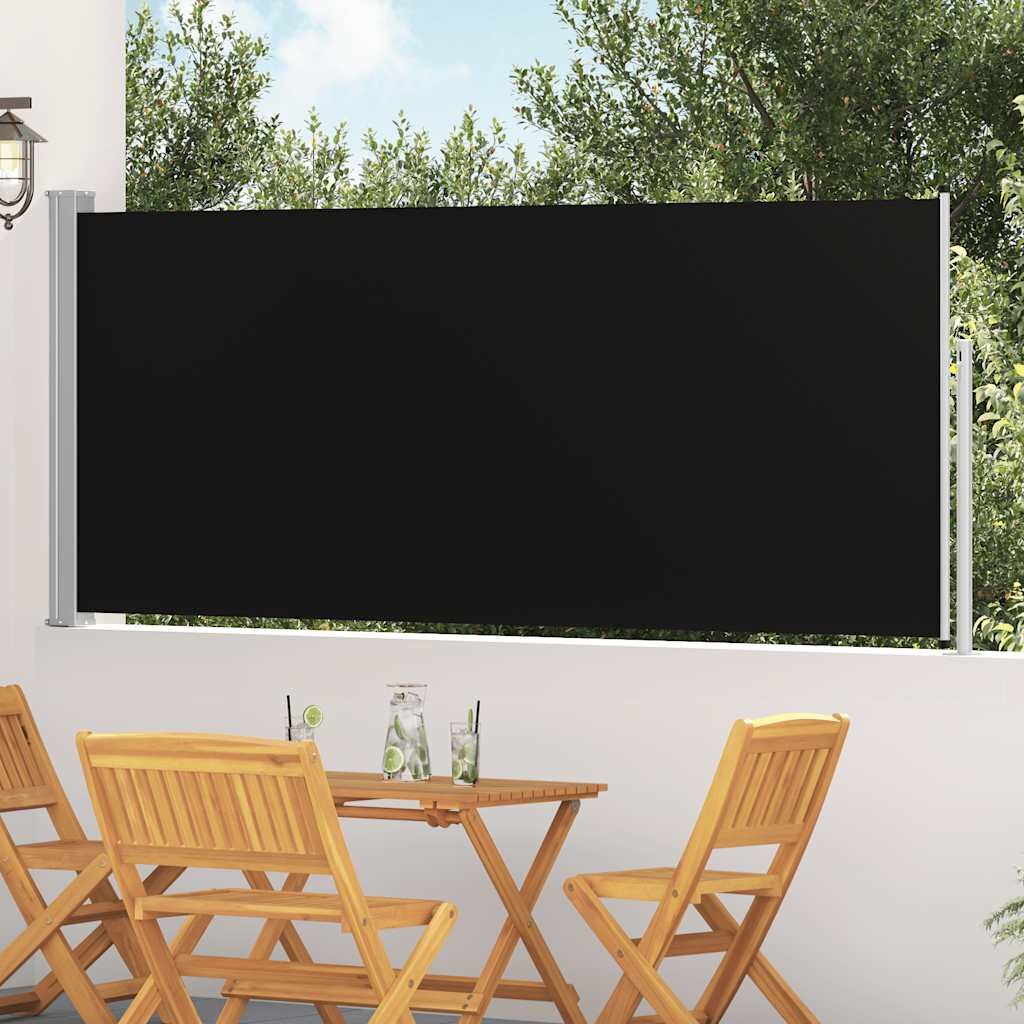 vidaXL Прибираща се странична тента 117x314 см черна