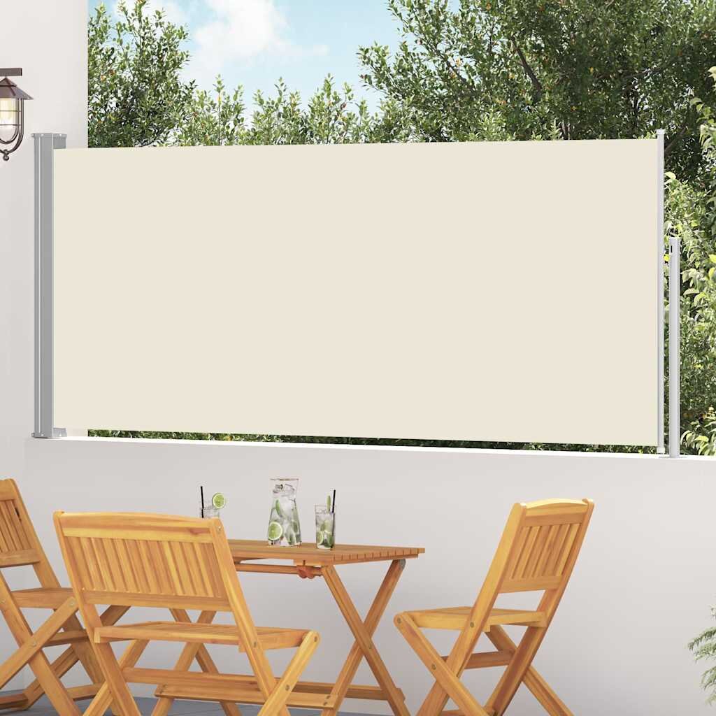 vidaXL Прибираща се странична тента 117x314 см кремава