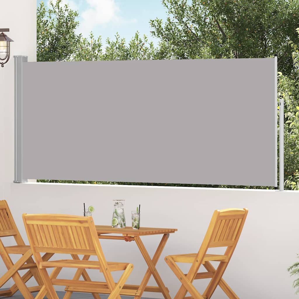 vidaXL Прибираща се странична тента 117x314 см сива