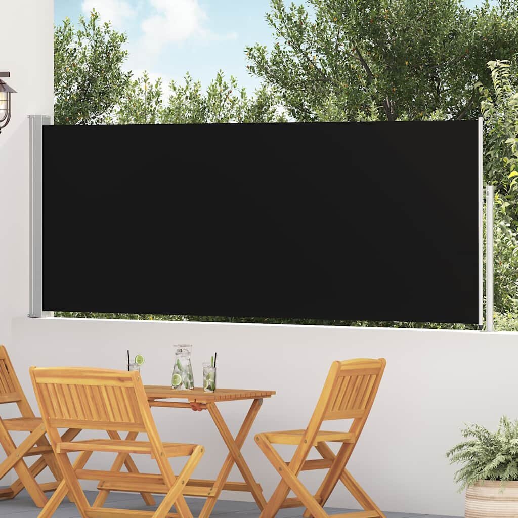 vidaXL Прибираща се странична тента 117x514 см черна