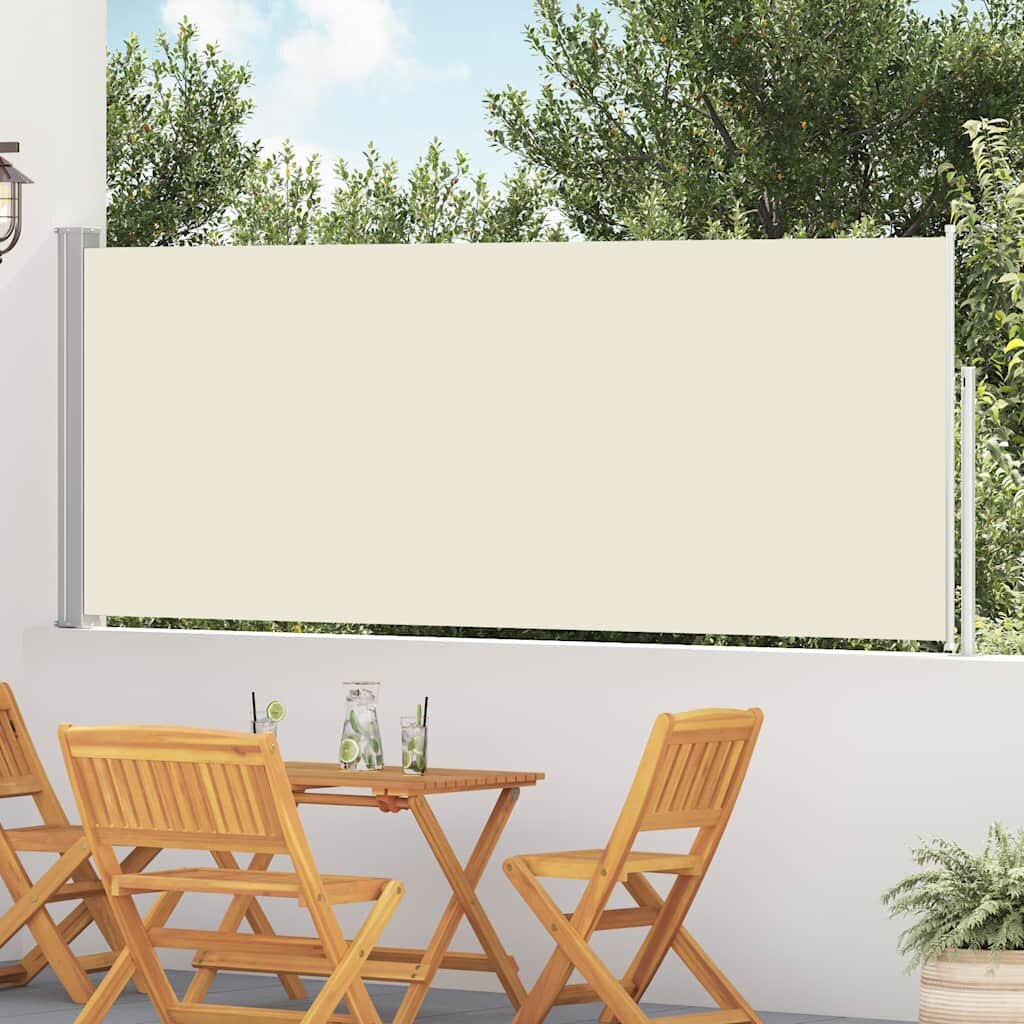 vidaXL Прибираща се странична тента 117x514 см кремава