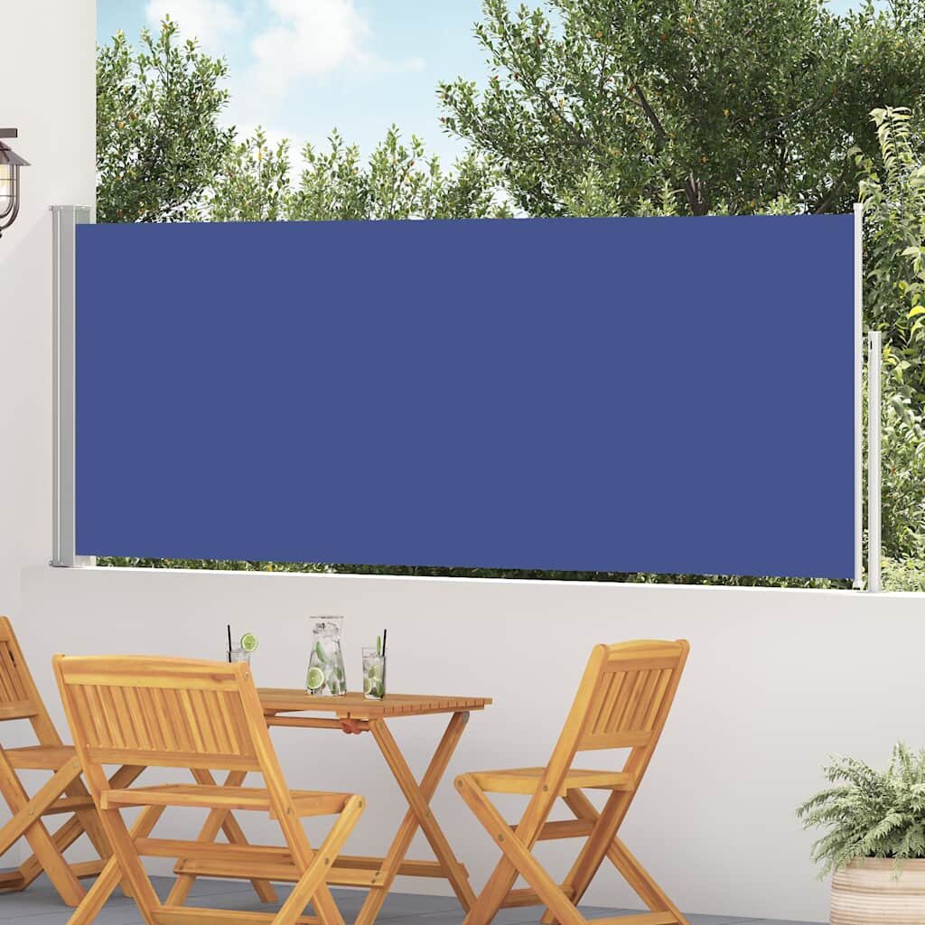 vidaXL Прибираща се странична тента 117x514 см синя