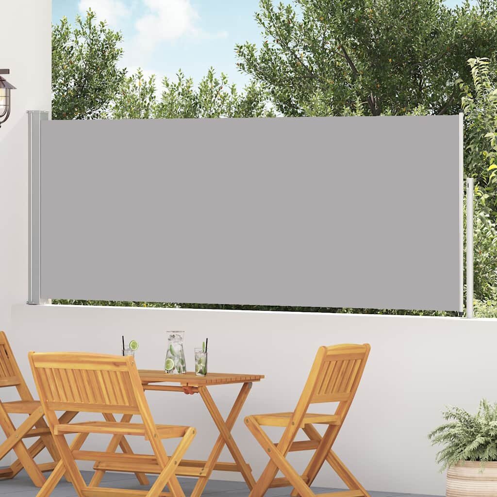 vidaXL Прибираща се странична тента 117x514 см сива