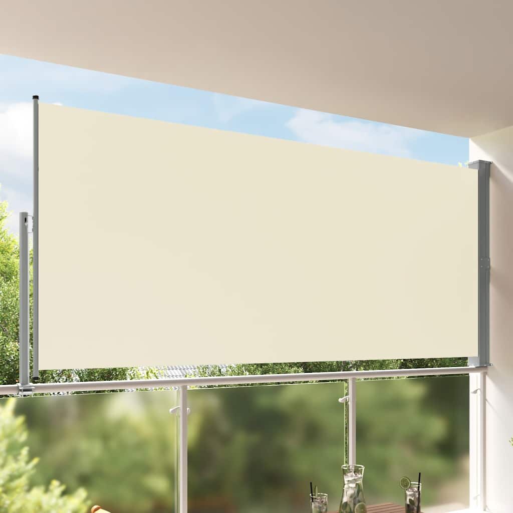 vidaXL Прибираща се странична тента 160x300 см кремава
