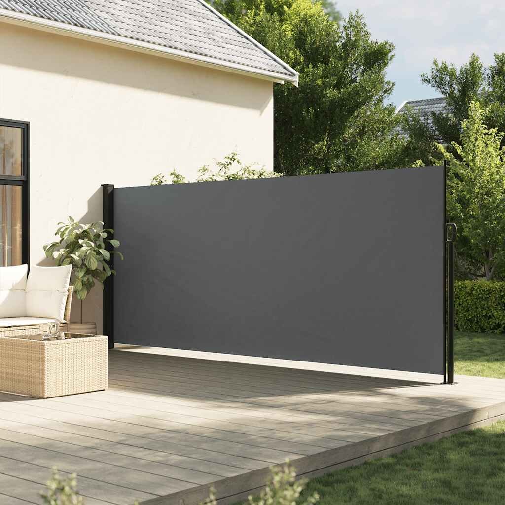 vidaXL Прибираща се странична тента антрацит 160x500 см