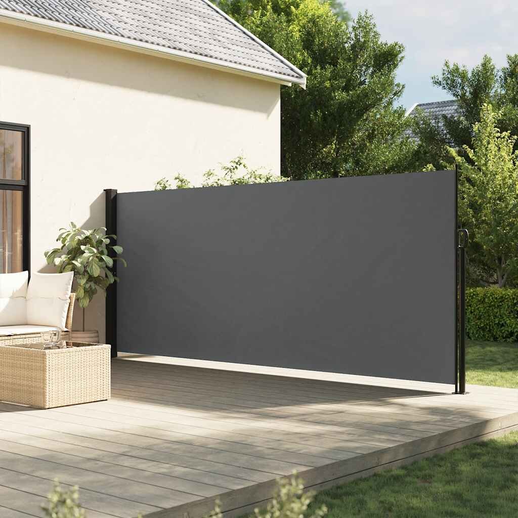 vidaXL Прибираща се странична тента антрацит 180x500 см