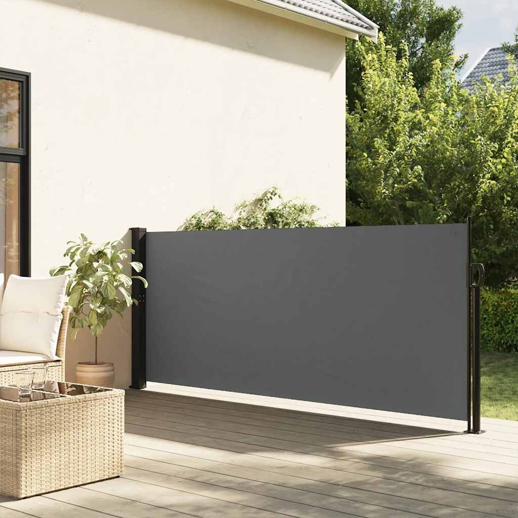 vidaXL Прибираща се странична тента антрацитна 140x300 см