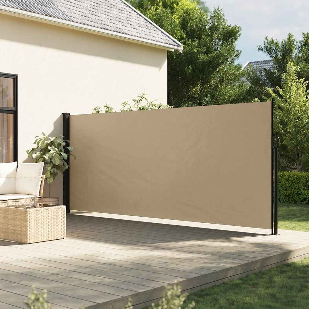 vidaXL Прибираща се странична тента бежова 170x300 см