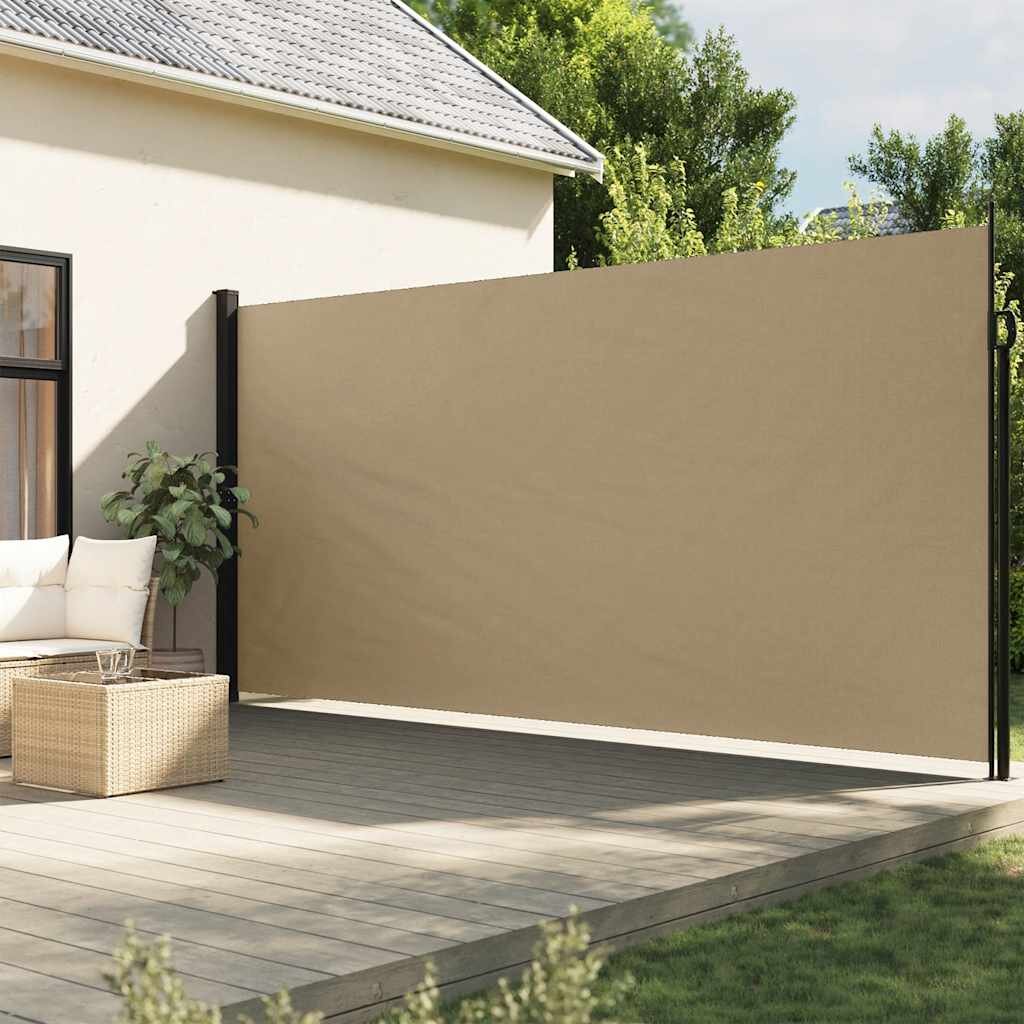 vidaXL Прибираща се странична тента бежова 200x300 см