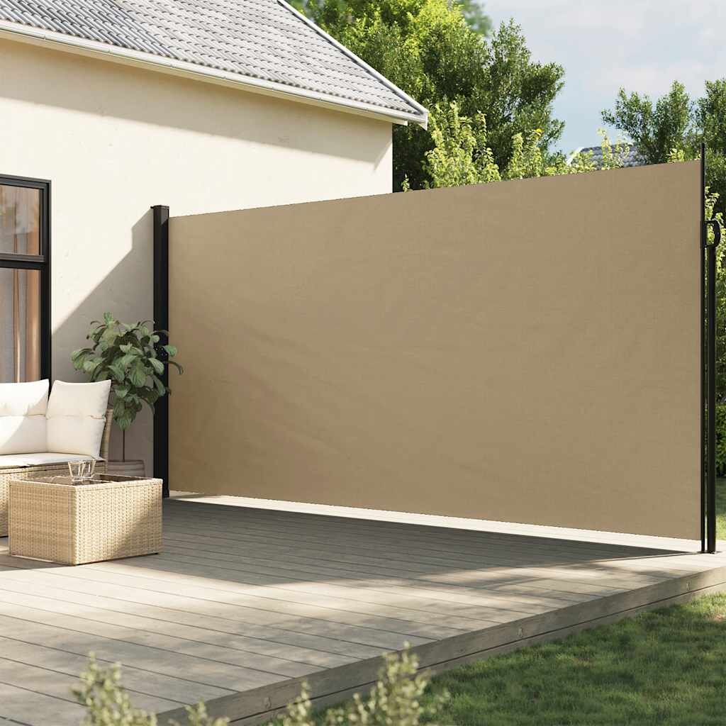 vidaXL Прибираща се странична тента бежова 220x300 см