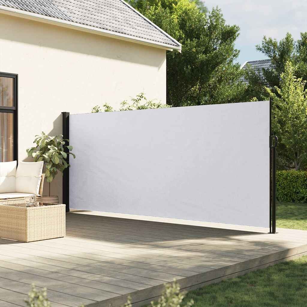 vidaXL Прибираща се странична тента бяла 180x500 см
