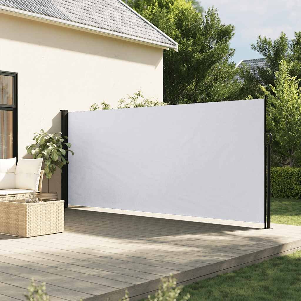 vidaXL Прибираща се странична тента бяла 180x600 см