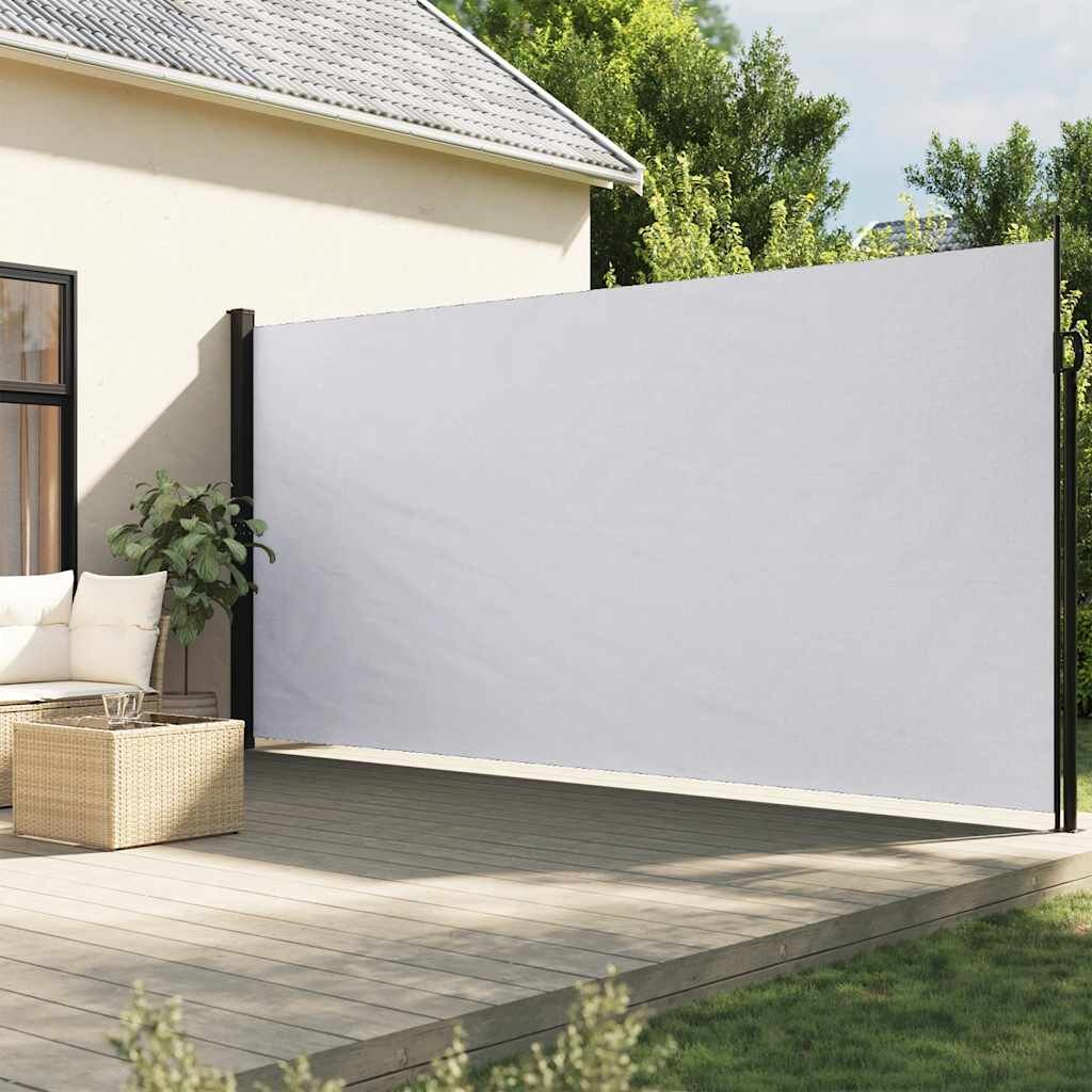 vidaXL Прибираща се странична тента бяла 220x600 см