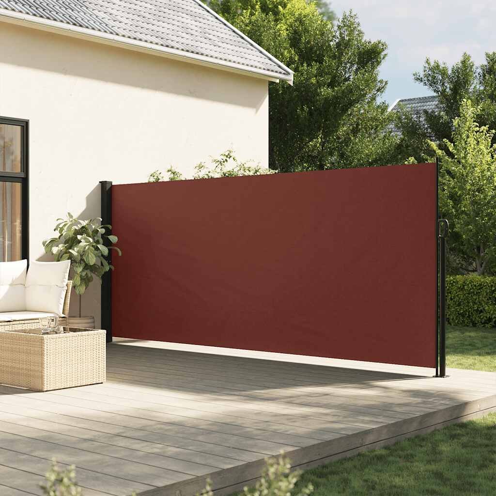 vidaXL Прибираща се странична тента кафява 160x300 см