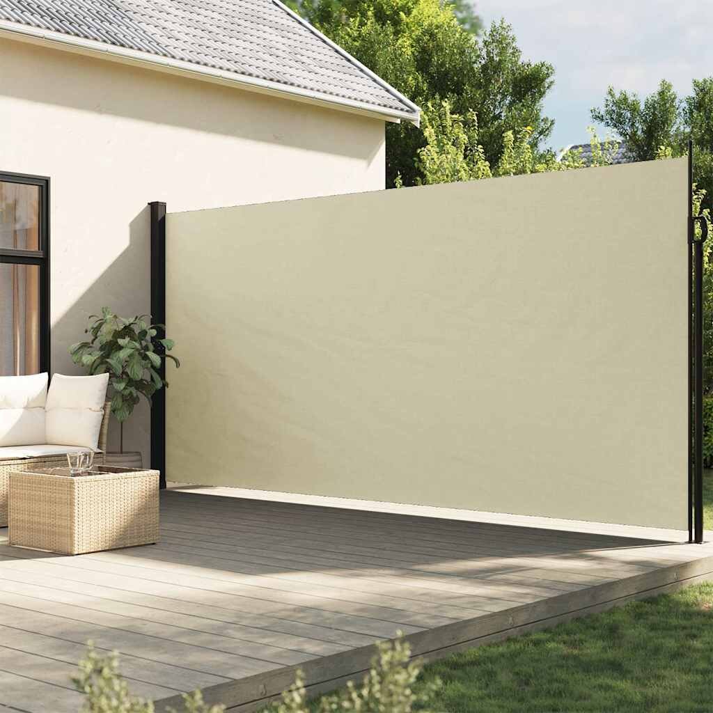 vidaXL Прибираща се странична тента кремава 200x300 см