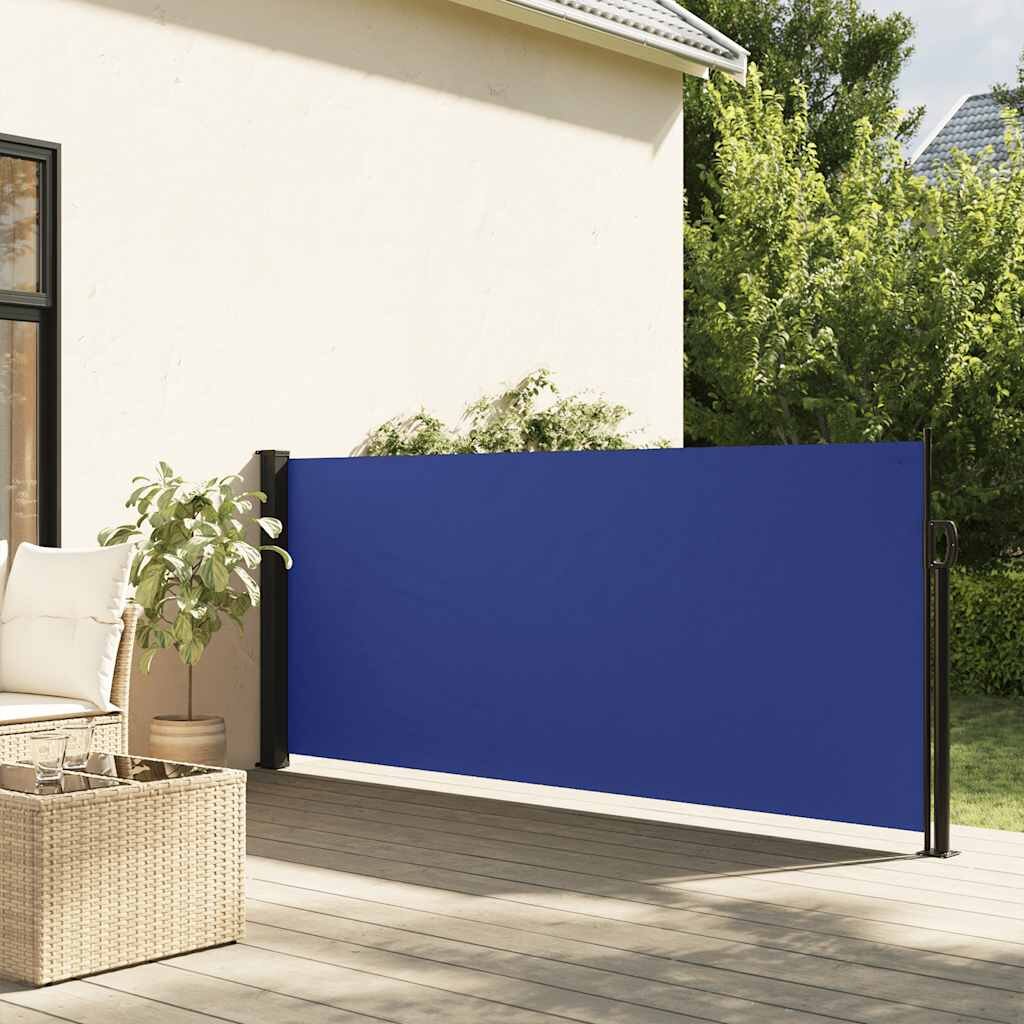 vidaXL Прибираща се странична тента синя 120x600 см