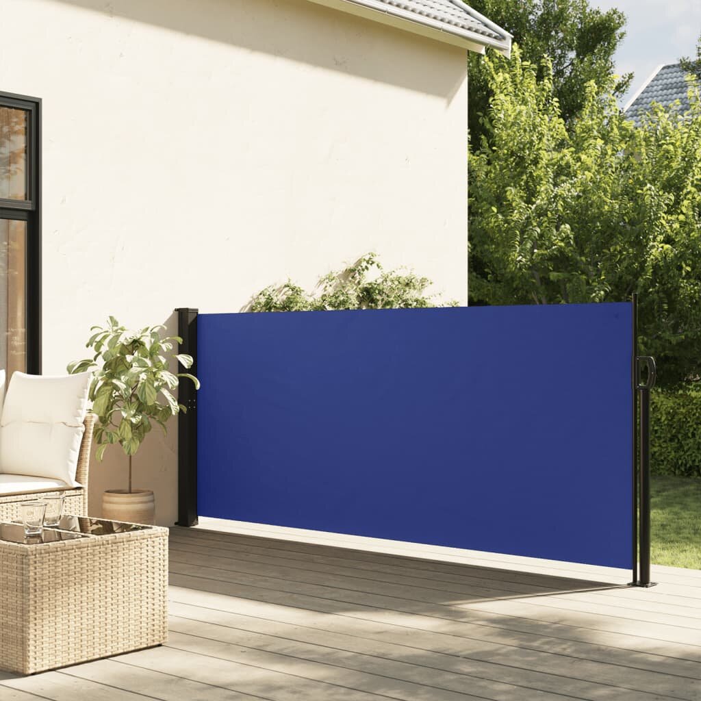 vidaXL Прибираща се странична тента синя 140x300 см