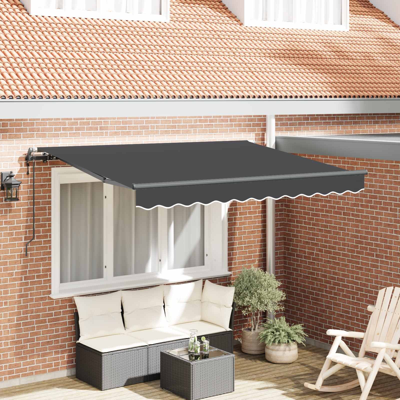 vidaXL Прибираща се тента Антрацит 250 x 200 cm текстил