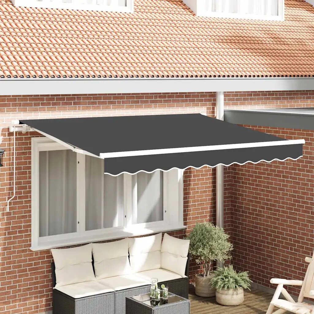 vidaXL Прибираща се тента Антрацит 300 x 200 cm текстил