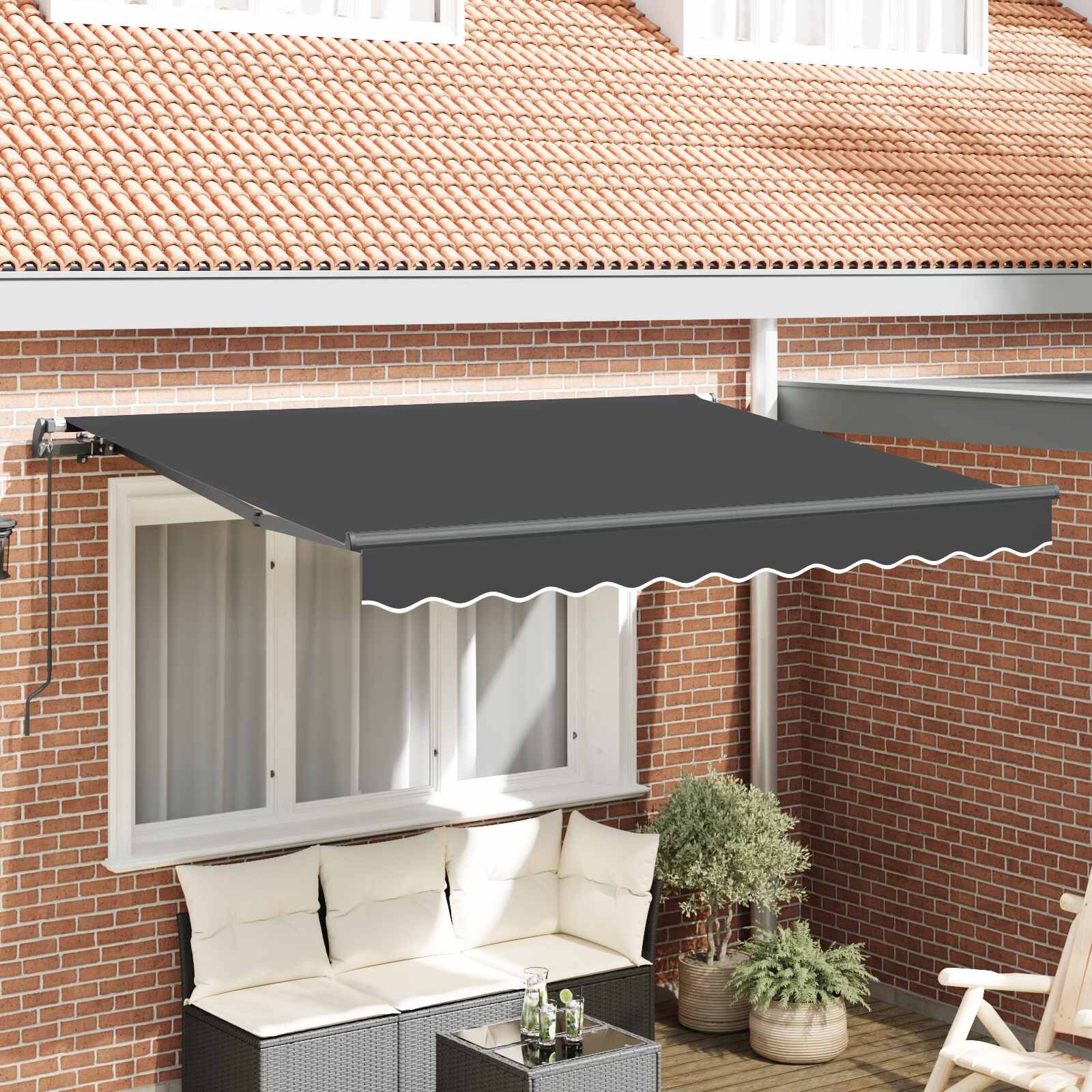 vidaXL Прибираща се тента Антрацит 300 x 200 cm текстил
