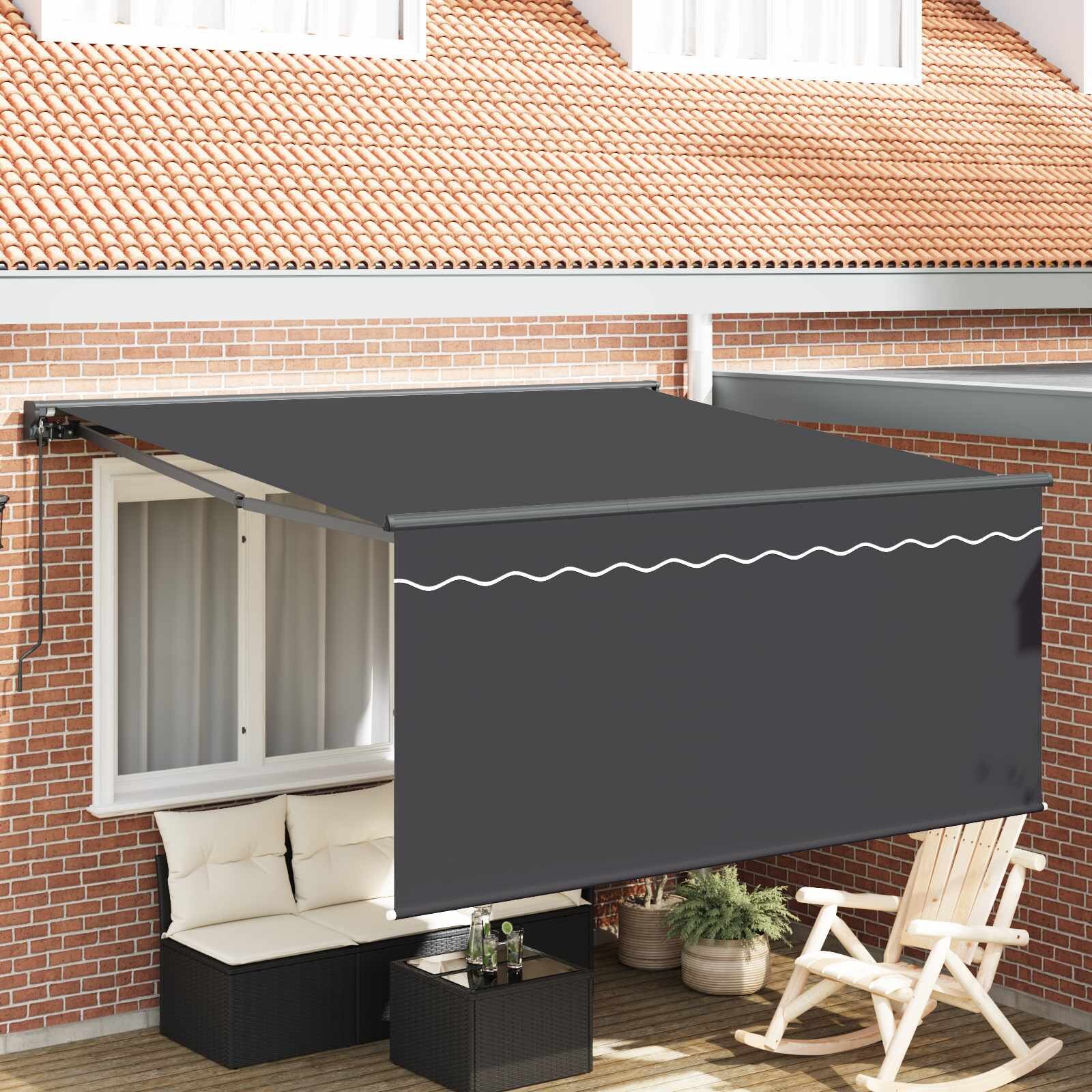 vidaXL Прибираща се тента Антрацит 300 x 250 cm Полиестер и алуминий