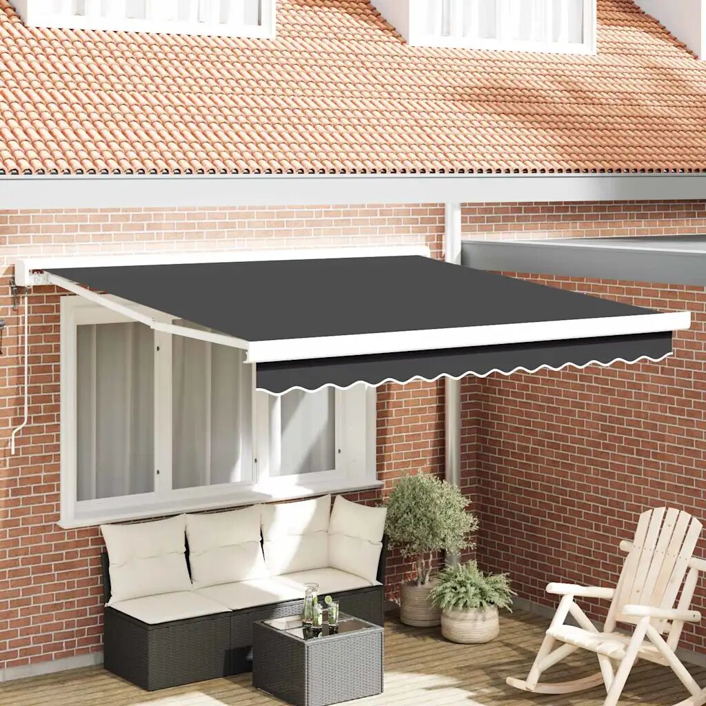 vidaXL Прибираща се тента Антрацит 300 x 250 x 165 см Текстил и Метал