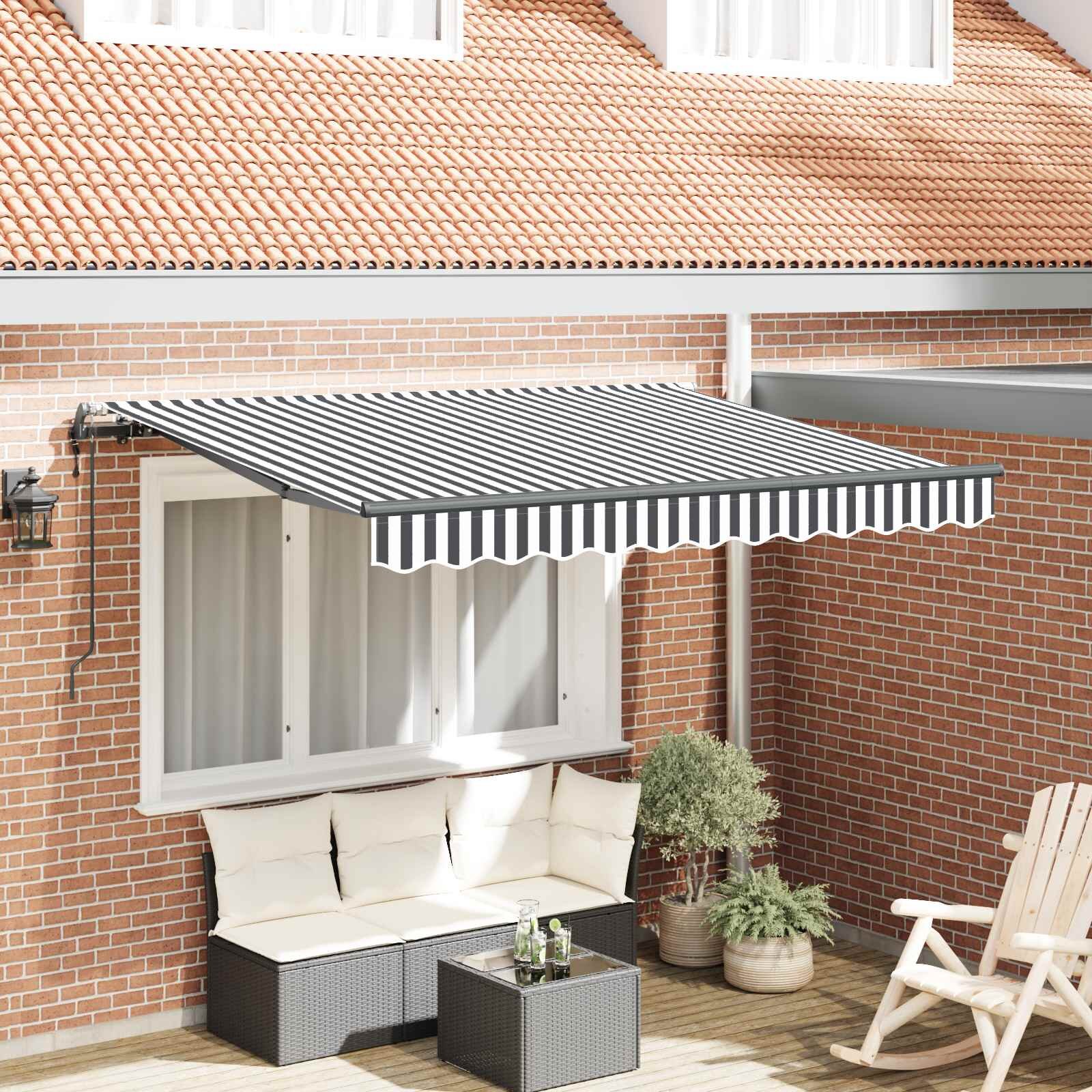 vidaXL Прибираща се тента Антрацит 350 x 200 cm текстил