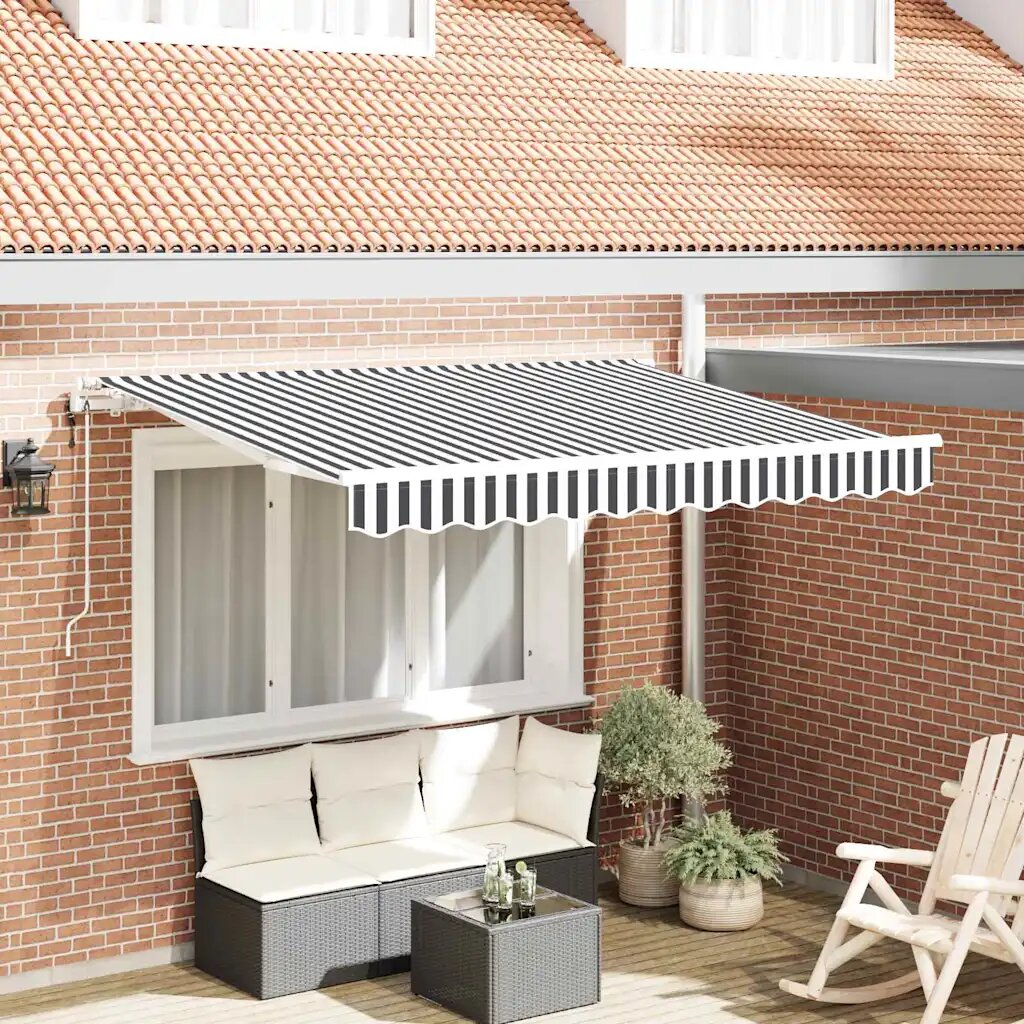 vidaXL Прибираща се тента Антрацит 350 x 200 cm текстил
