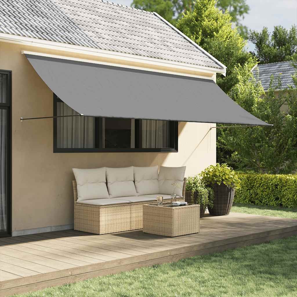 vidaXL Прибираща се тента антрацит 350x150 см плат и стомана