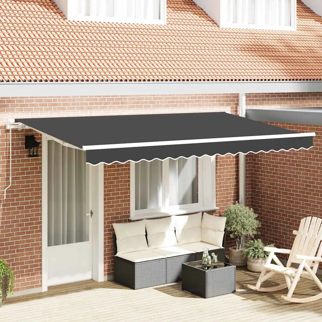 vidaXL Прибираща се тента Антрацит 400 x 200 cm текстил