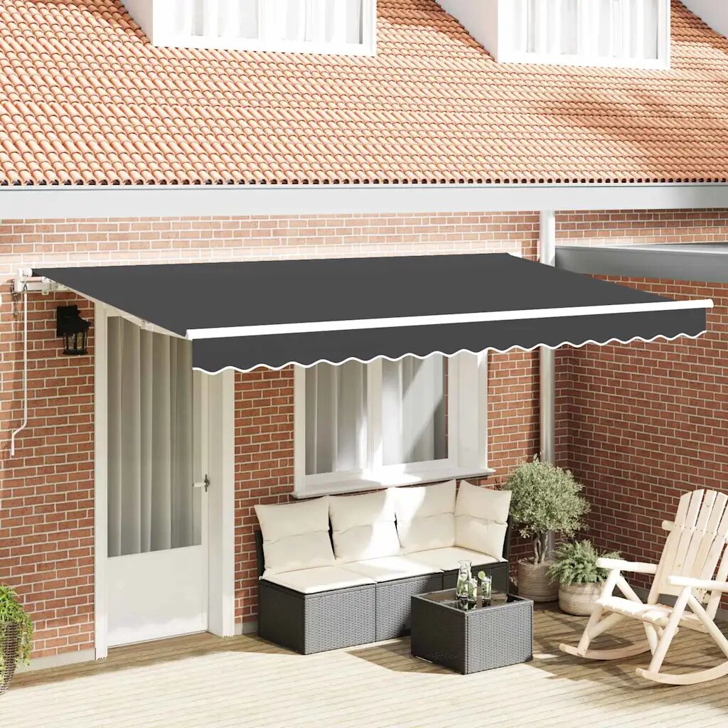 vidaXL Прибираща се тента Антрацит 400 x 200 cm текстил