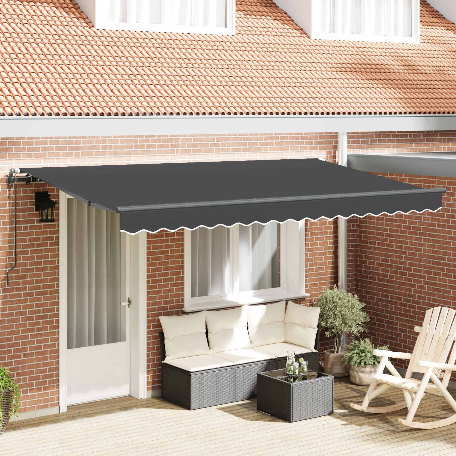 vidaXL Прибираща се тента Антрацит 400 x 200 cm текстил