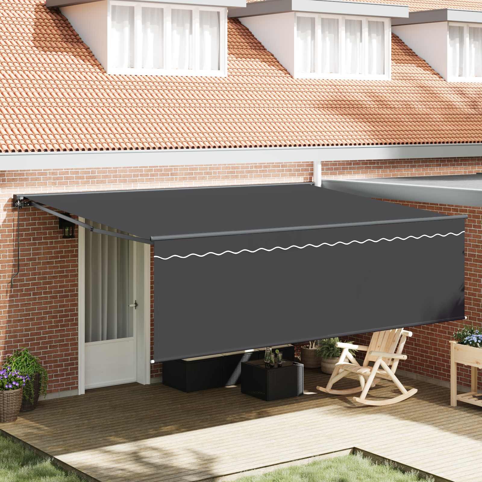 vidaXL Прибираща се тента Антрацит 450 × 300 cm Полиестер и алуминий