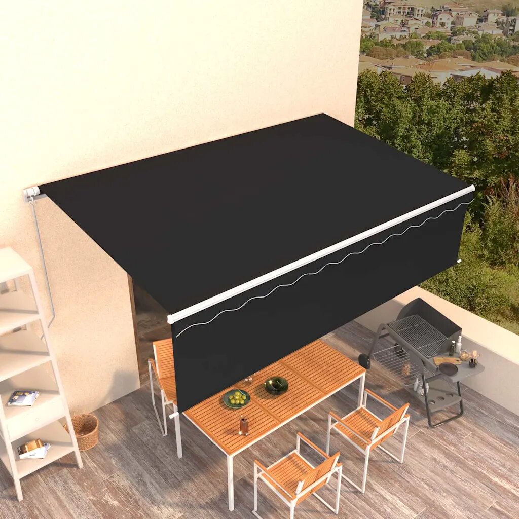 vidaXL Прибираща се тента Антрацит 5 x 3 m Полиестер