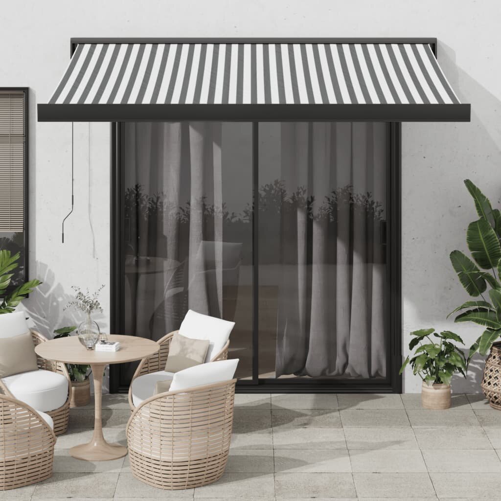 vidaXL Прибираща се тента антрацит и бяло 35x25 м плат и алуминий